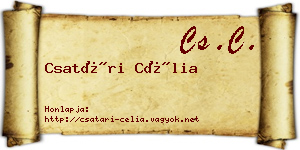 Csatári Célia névjegykártya